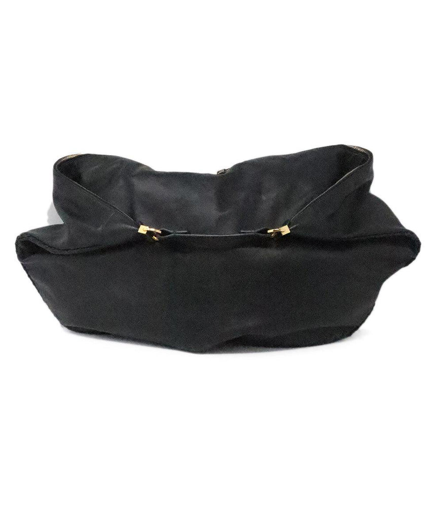 The Row Black Leather Tote 