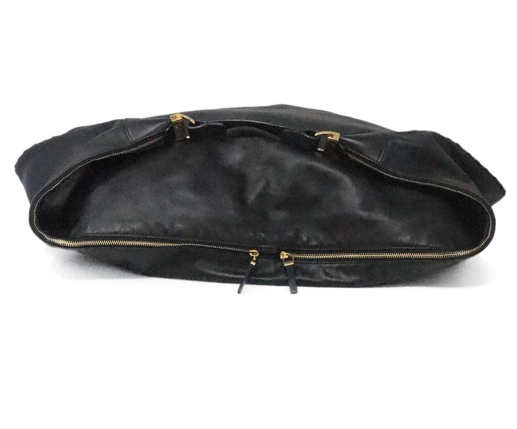 The Row Black Leather Tote 4