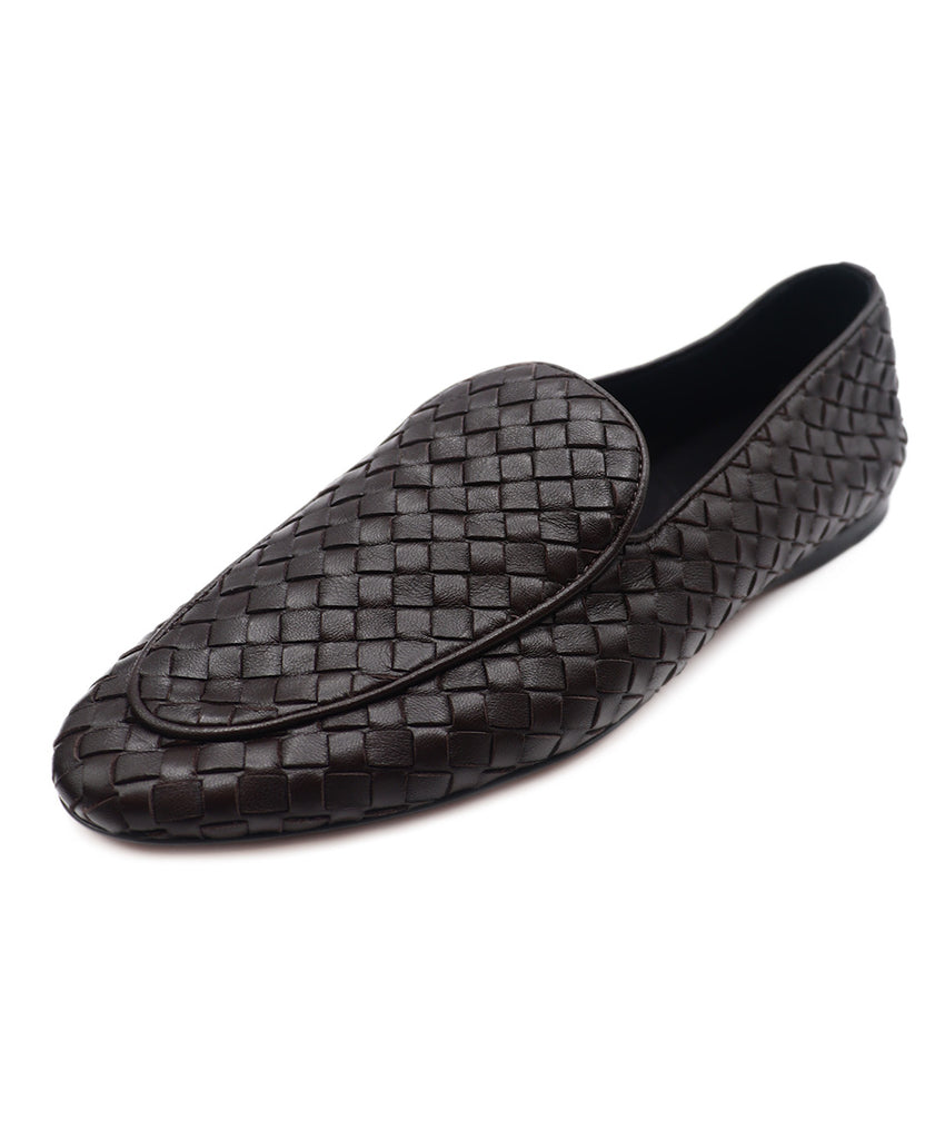 The Row Brown Woven Leather Loafer 
