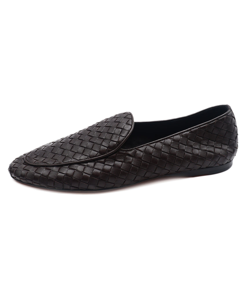The Row Brown Woven Leather Loafer 1