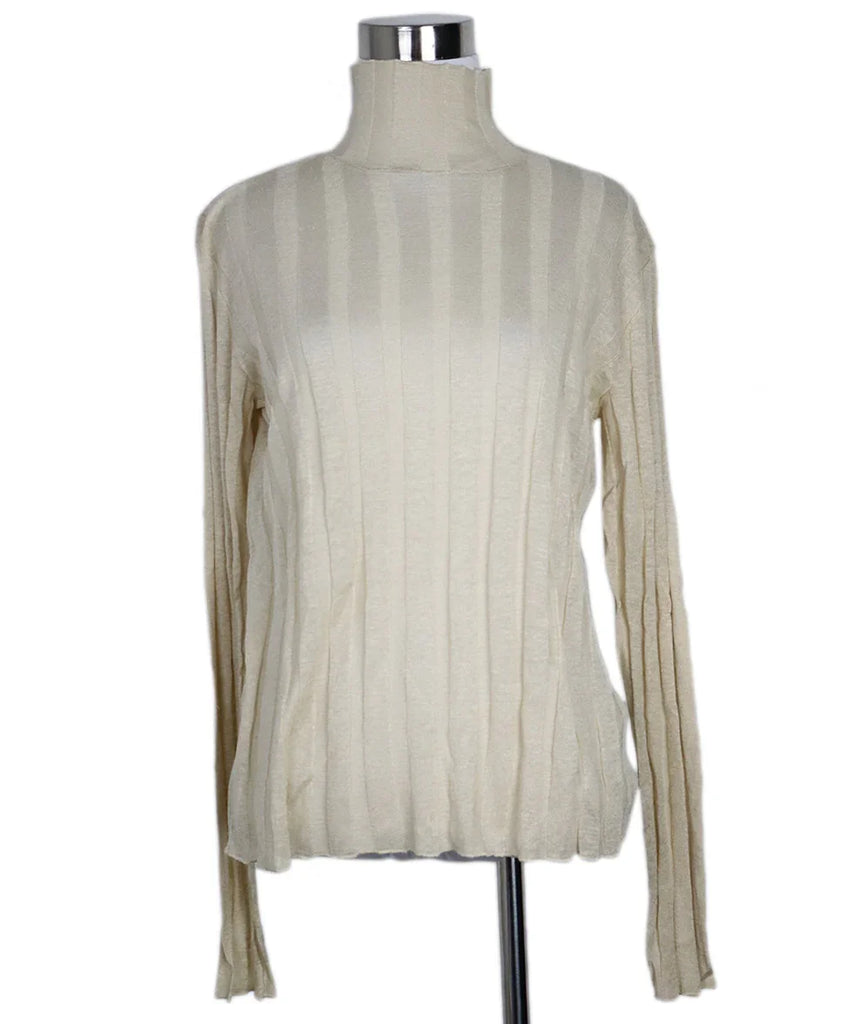 The Row Cream Silk & Linen Turtleneck sz 4 - Michael's Consignment NYC