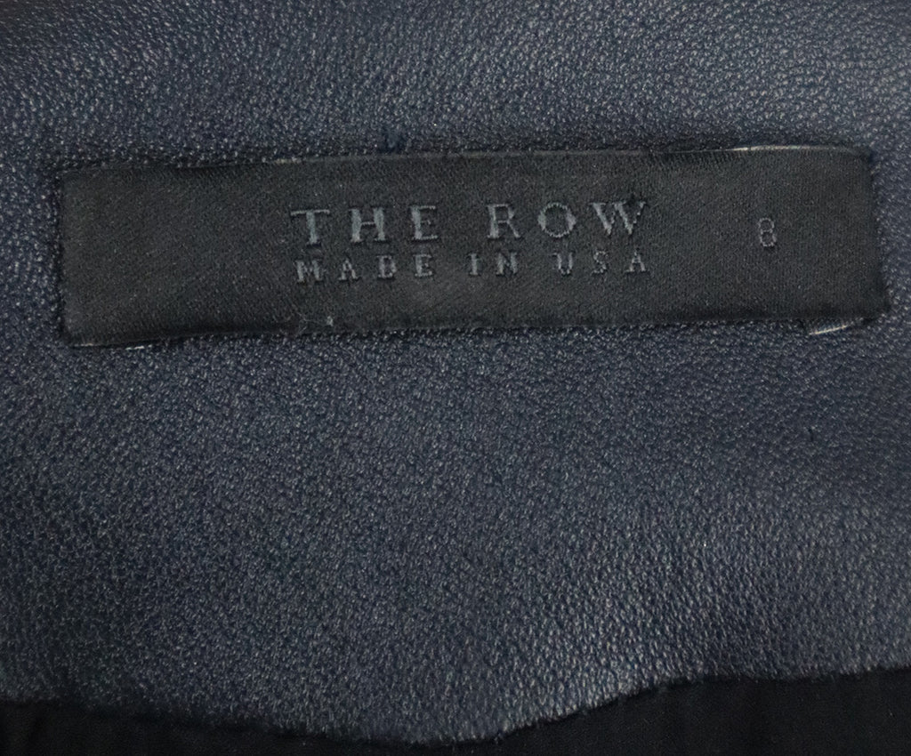 The Row Navy Leather Blazer 3