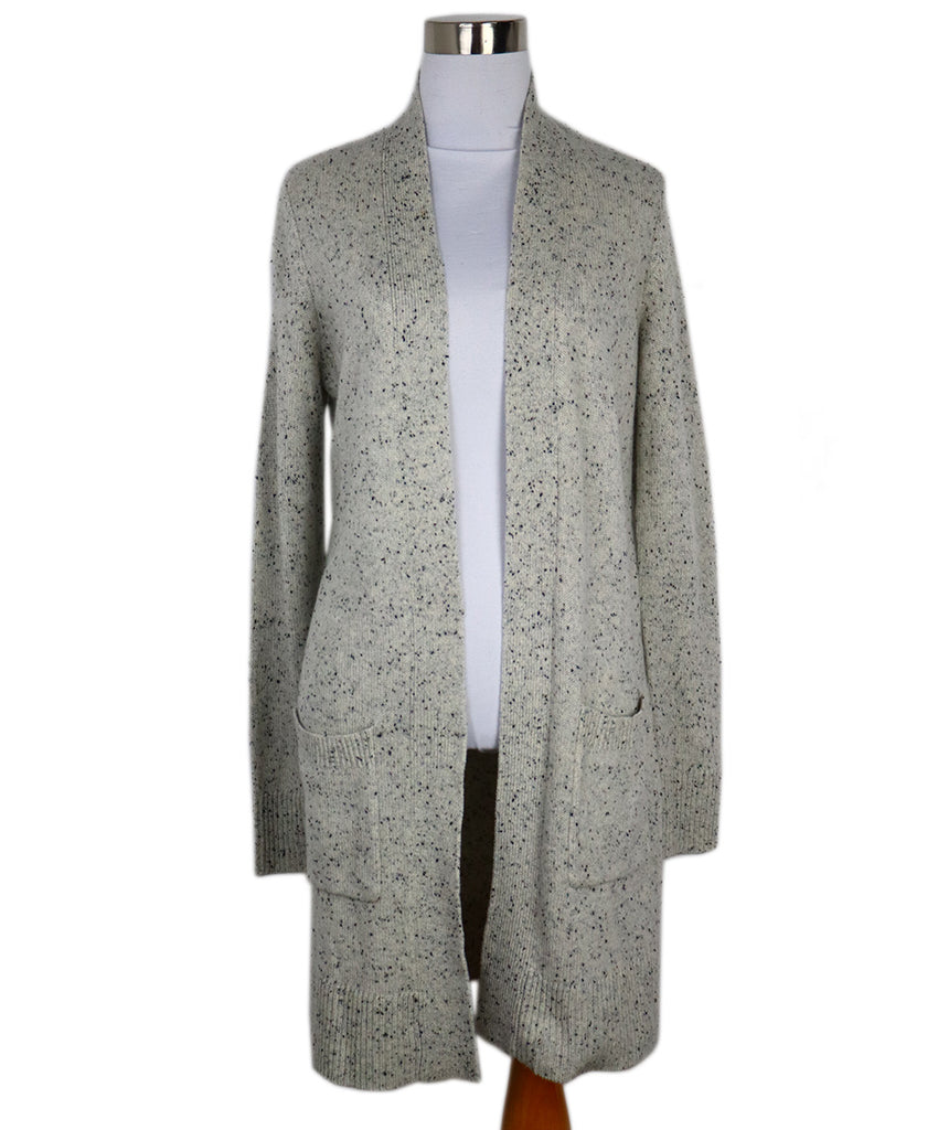Theory Grey & Black Cashmere Cardigan 