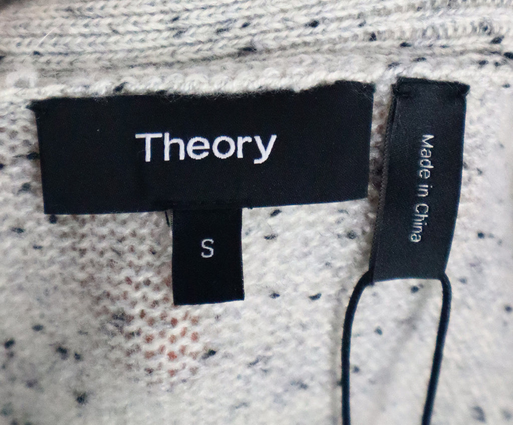 Theory Grey & Black Cashmere Cardigan 3