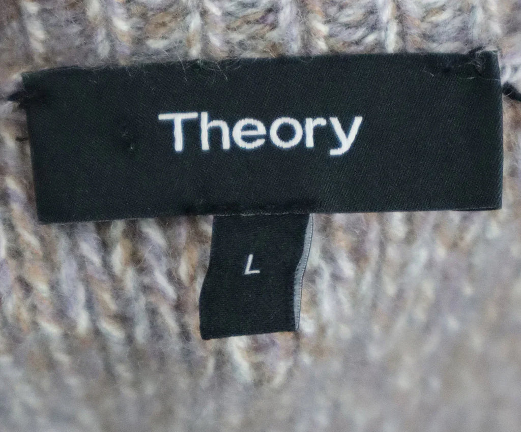 Theory Grey Purple & Orange Cashmere Sweater sz 10 - Michael's Consignment NYC