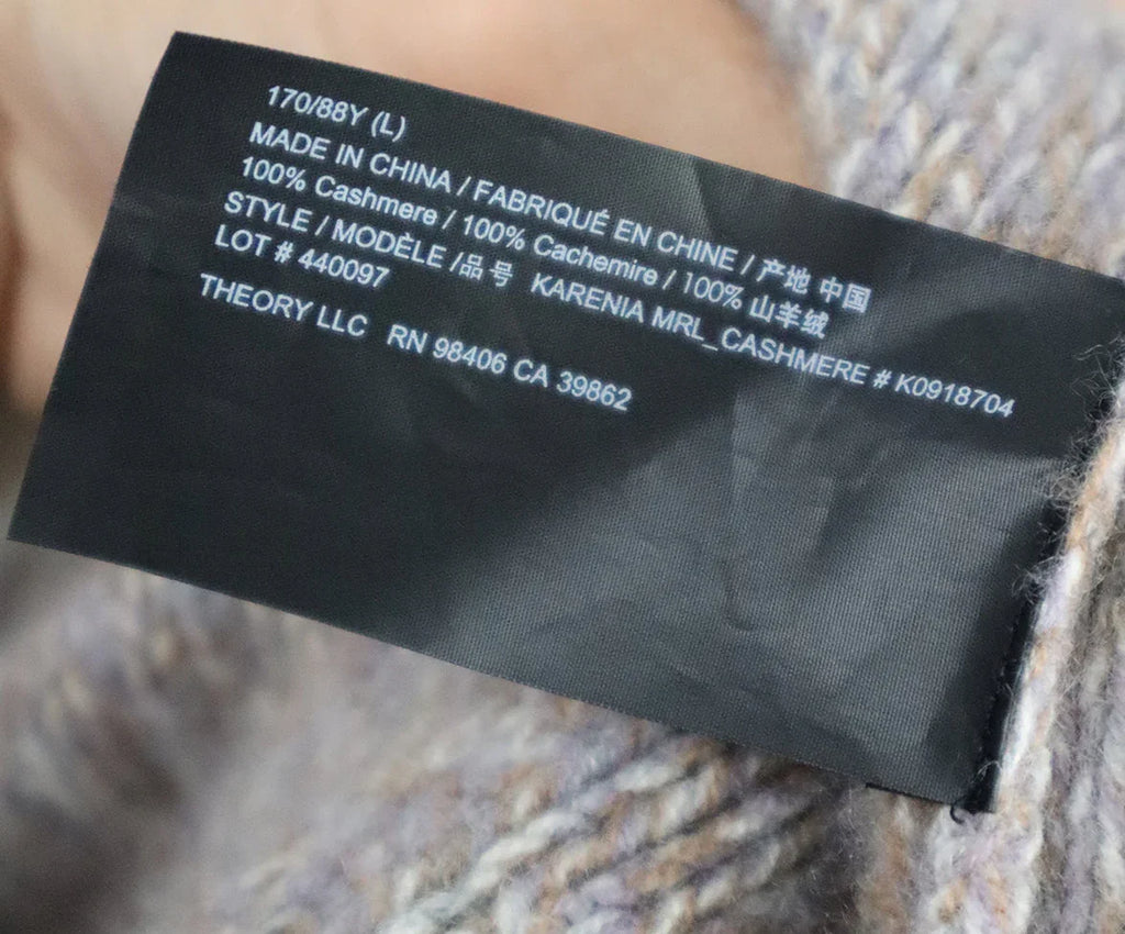 Theory Grey Purple & Orange Cashmere Sweater sz 10 - Michael's Consignment NYC