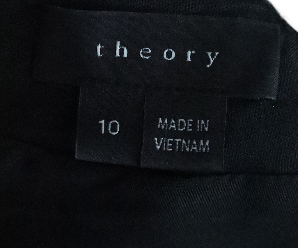 Theory Grey Wool & Black Leather Dress 3
