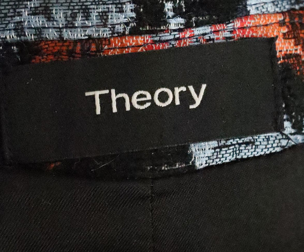 Theory Black Multicolored Polyester Acrylic Blazer sz 6 - Michael's Consignment NYC