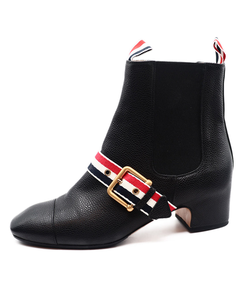 Thom Browne Black Leather Stripe Boot 1