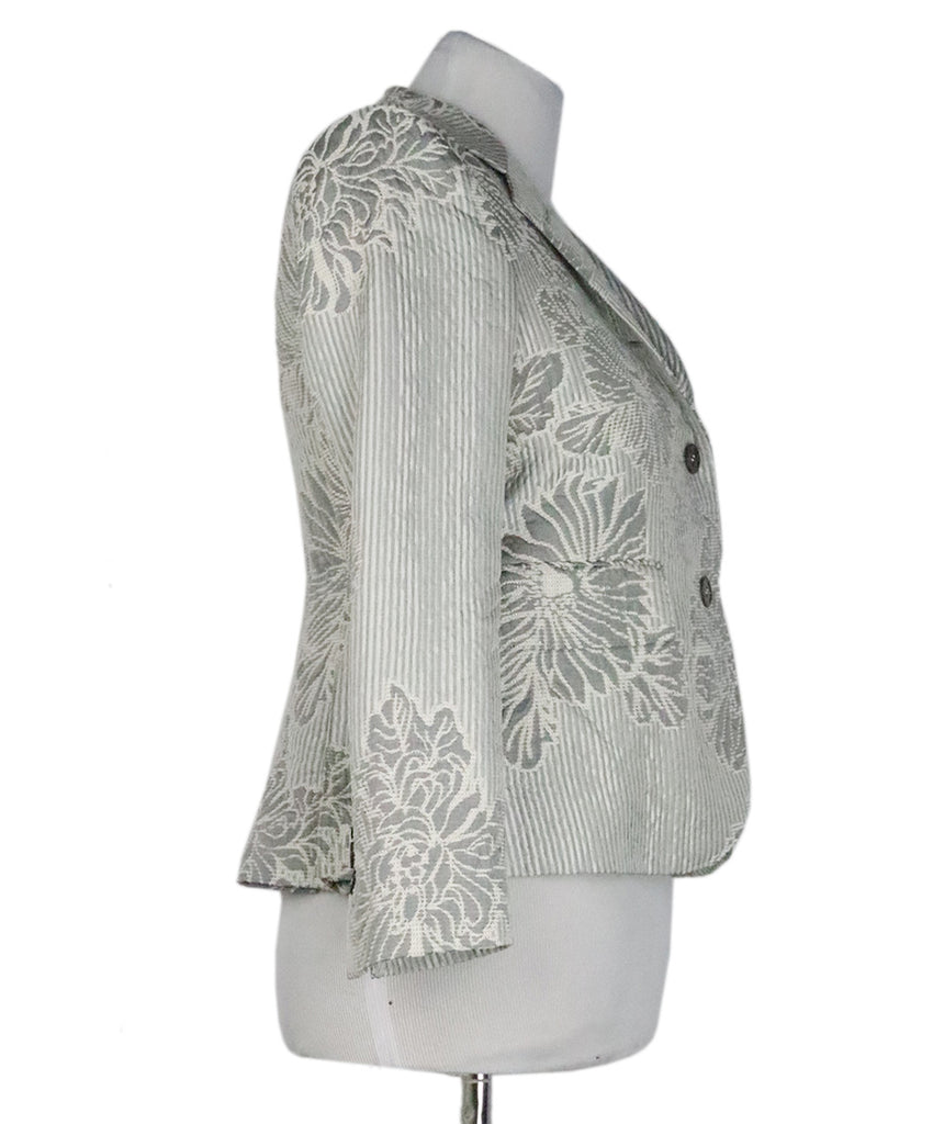 Thom Browne Grey & White Floral Silk Jacket 1