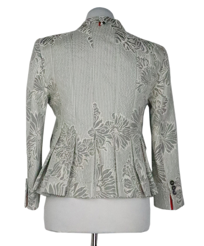 Thom Browne Grey & White Floral Silk Jacket 2