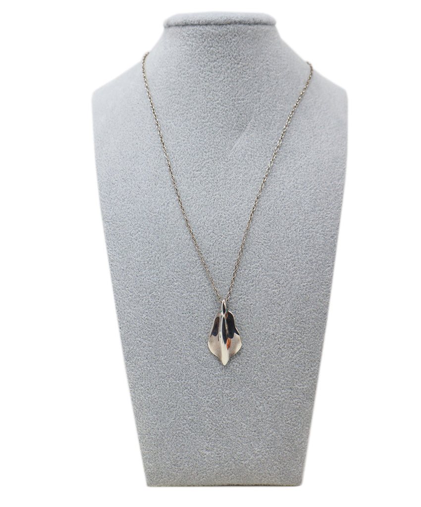 Tiffany & Co. Vintage Sterling Silver Leaf Necklace 
