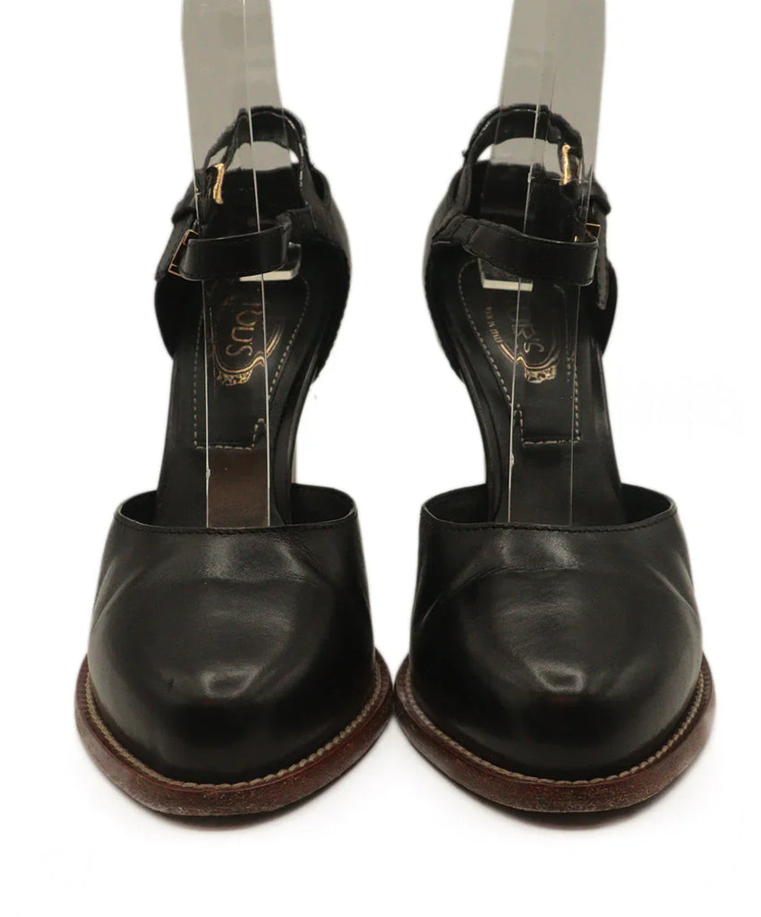 Tod's Black Leather Ankle Strap Heels sz 4.5 - Michael's Consignment NYC