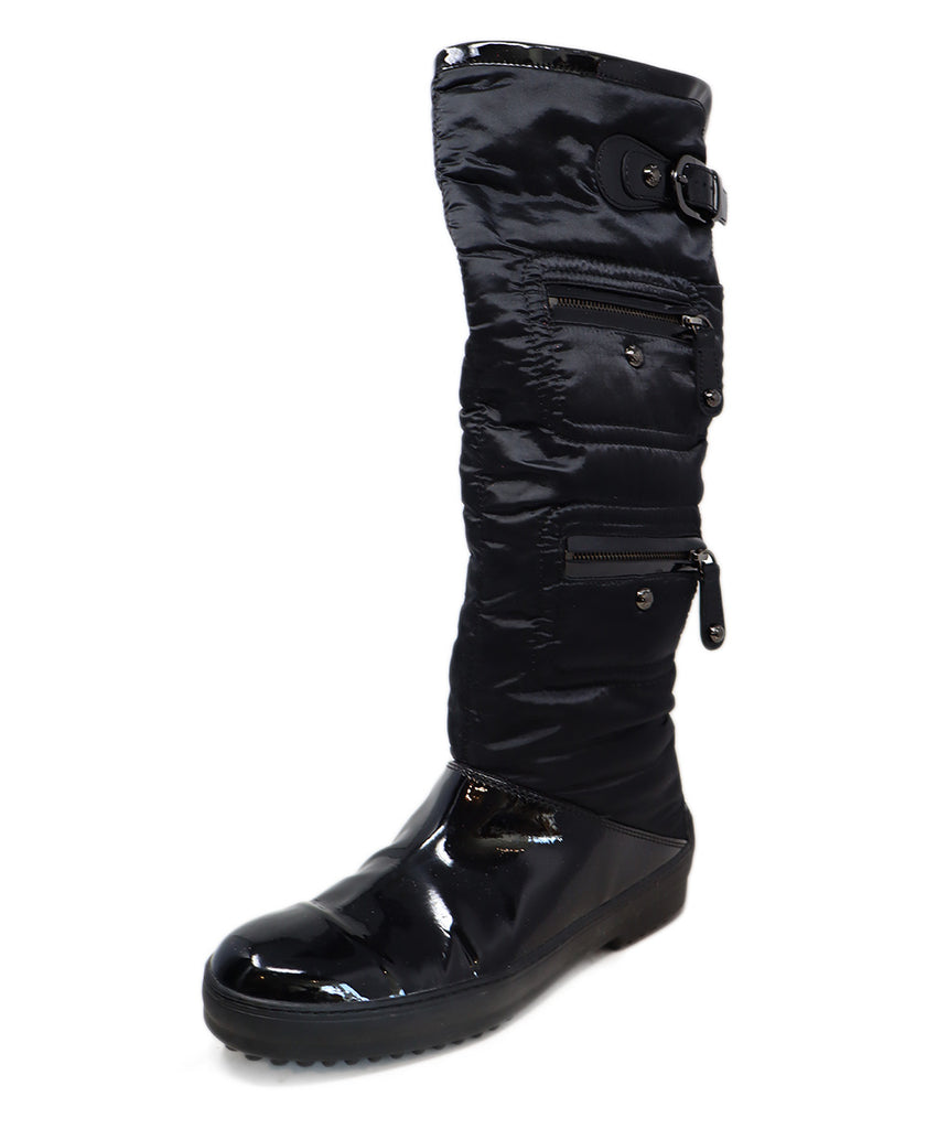 Tod's Black Nylon & Patent Leather Boots 