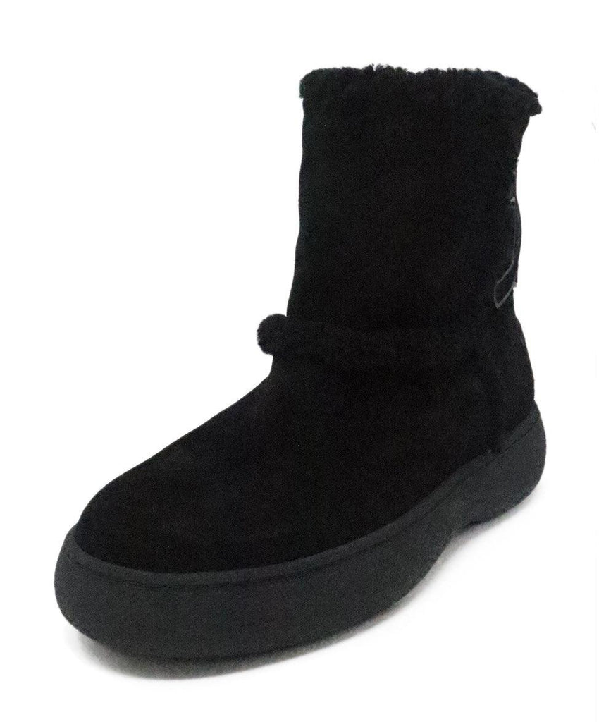 Tod's Black Shearling Ankle Boots 