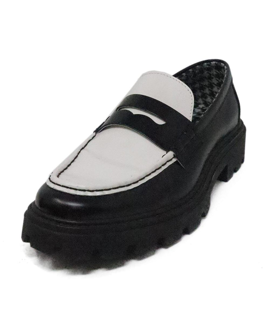 Tod's Black & White Leather Platform Loafers sz 10 - Michael's Consignment NYC
