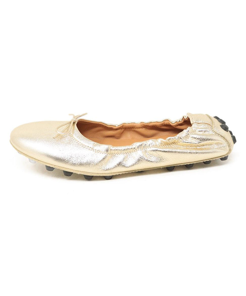 Tod's Gold Leather Flats sz 8.5 - Michael's Consignment NYC