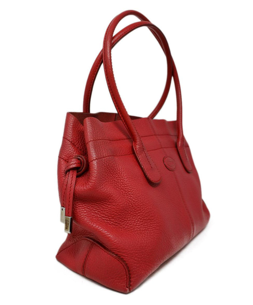 Tod's Red Grained Leather Tote - Michael's Consignment NYC