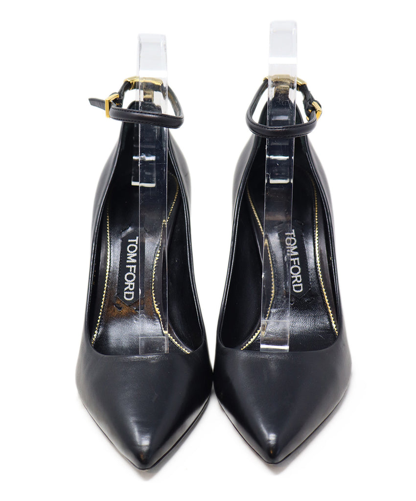 Tom Ford Black Leather Ankle Strap Heels 3