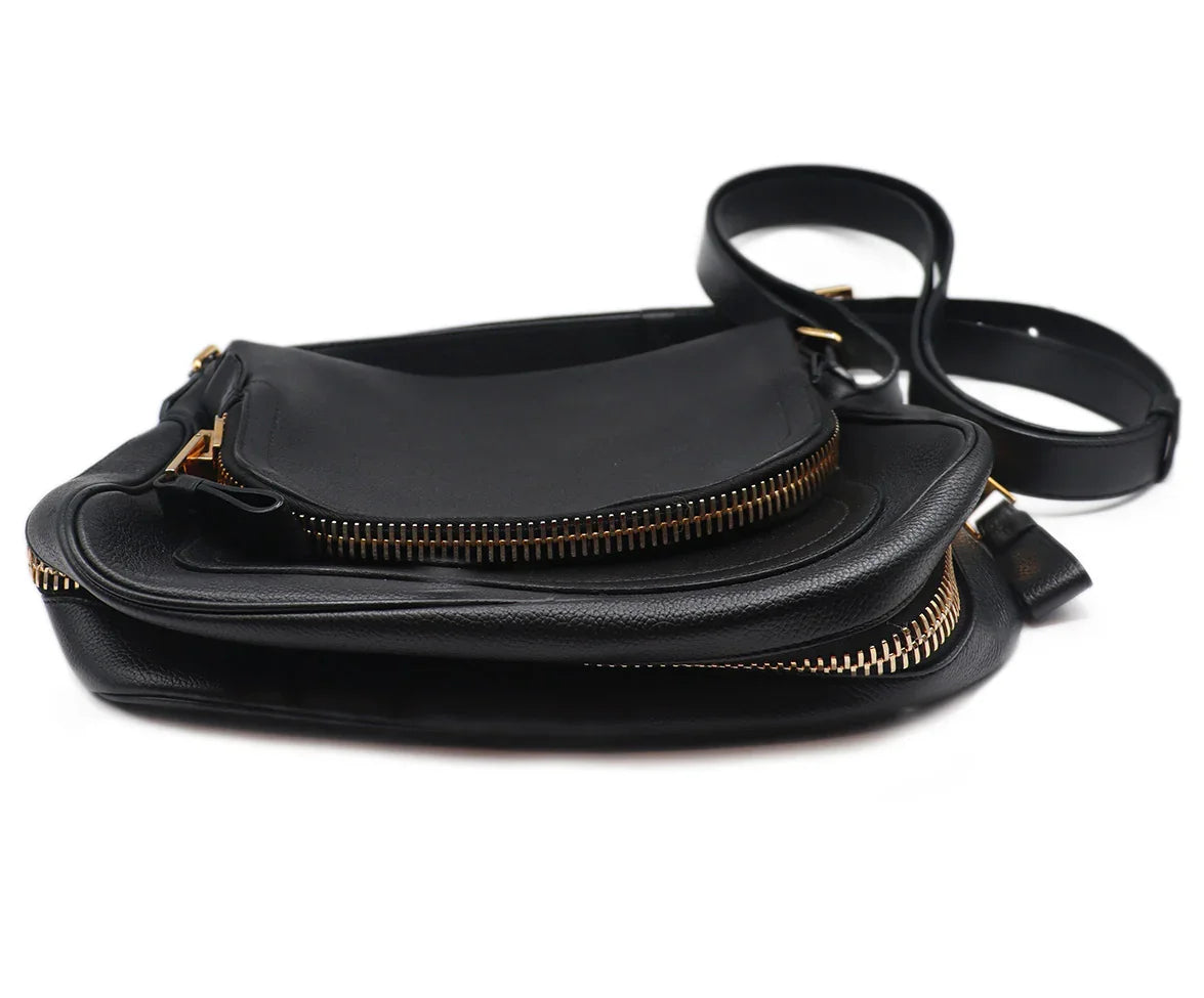 Tom Ford Black Leather Crossbody Jennifer Shoulder Bag l Michael's