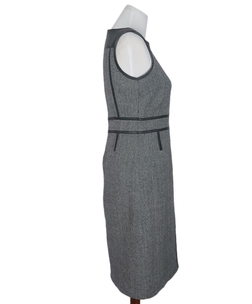 Tory Burch Black & White Herringbone Wool Dress 1
