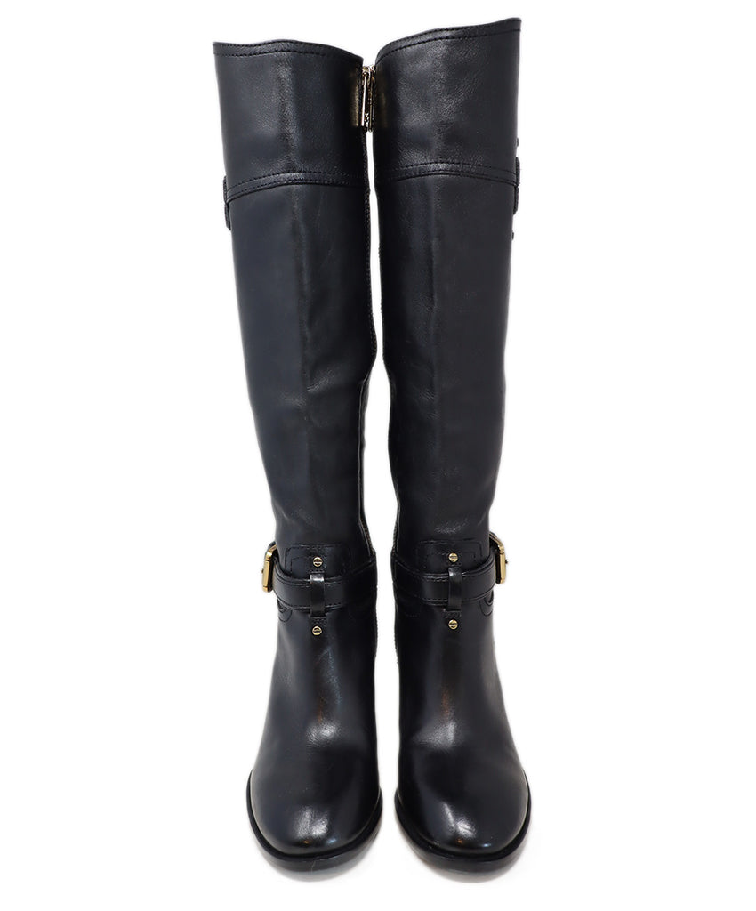 Tory Burch Black Leather Logo Boots 3