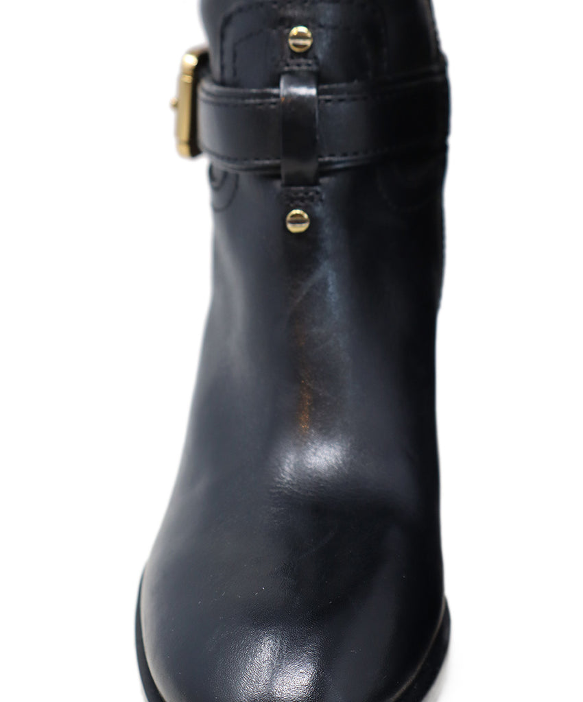 Tory Burch Black Leather Logo Boots 5