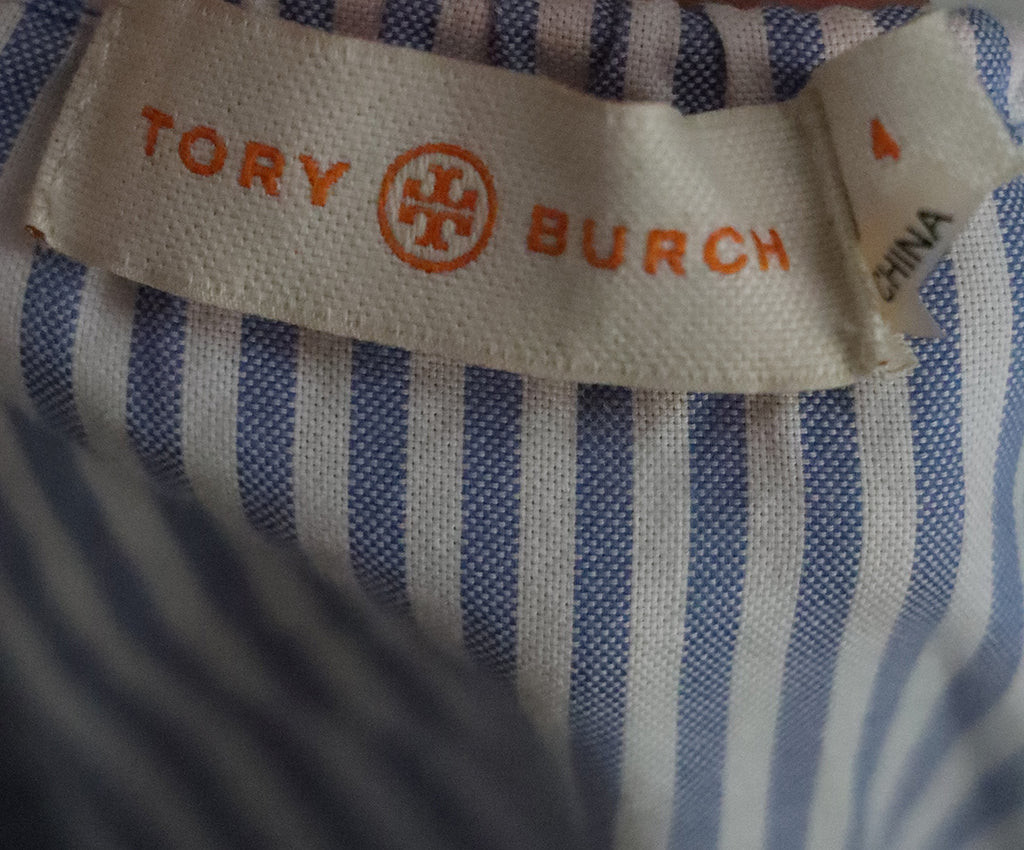 Tory Burch Blue & White Stripes Cotton Top 3