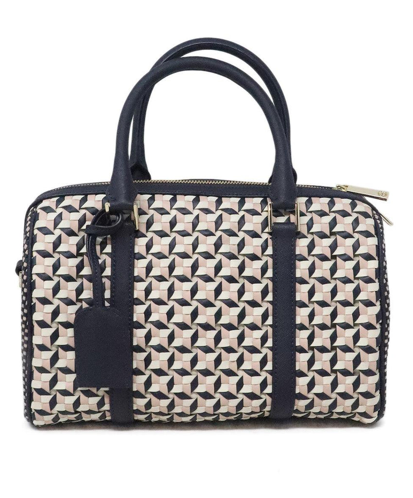 Tory Burch Navy & White Woven Satchel - Michael's Consignment NYC