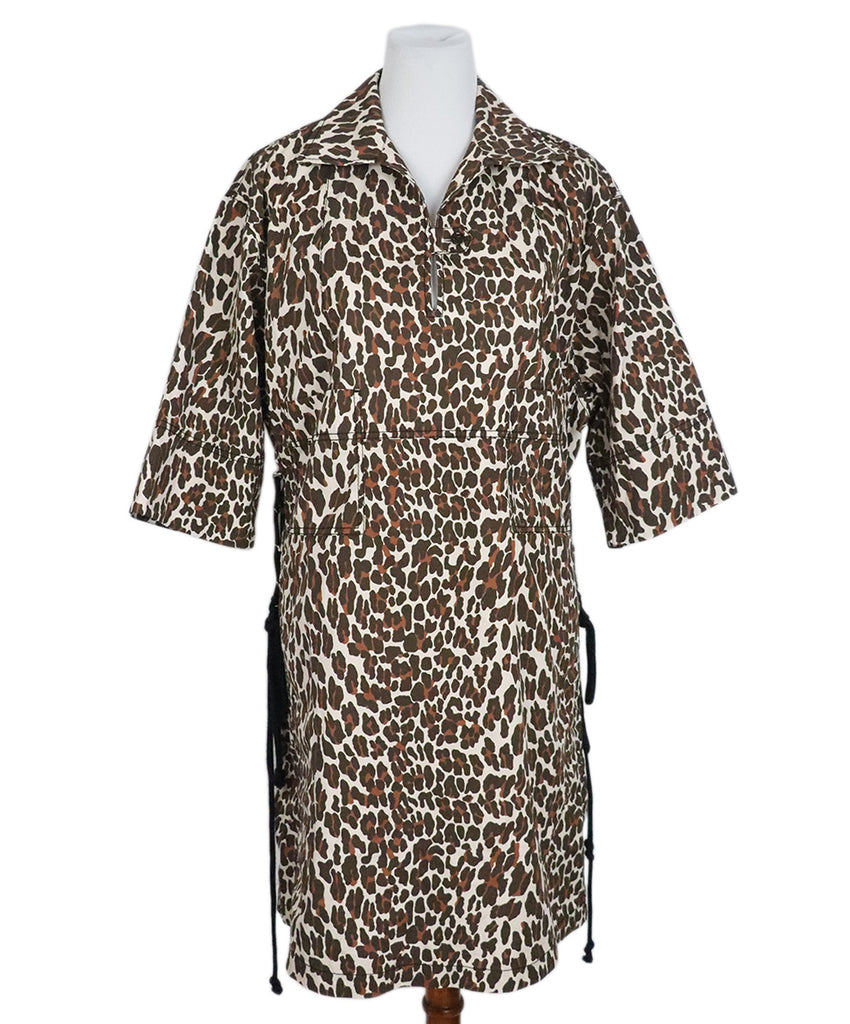 Tory Burch Brown Leopard Print Cotton Dress 