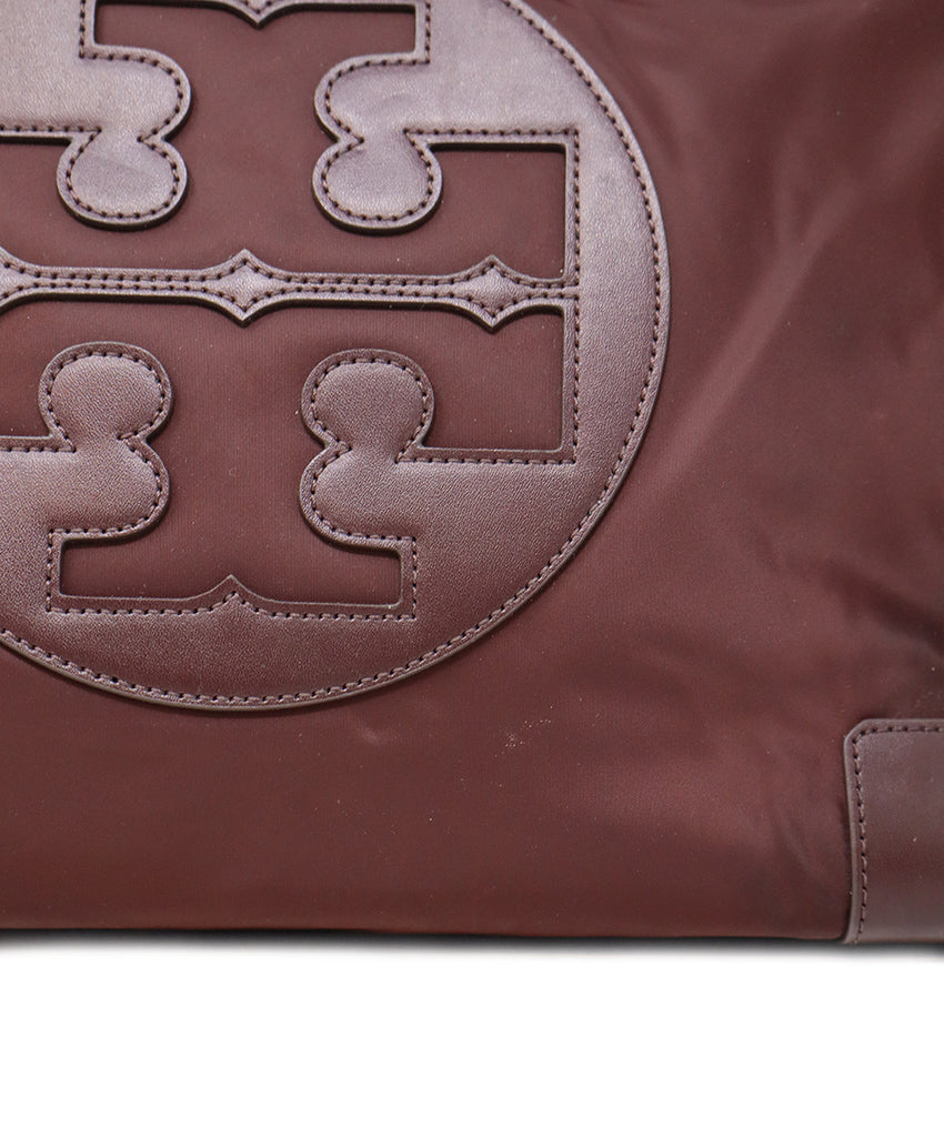 Tory Burch Burgundy Nylon & Leather Tote 9
