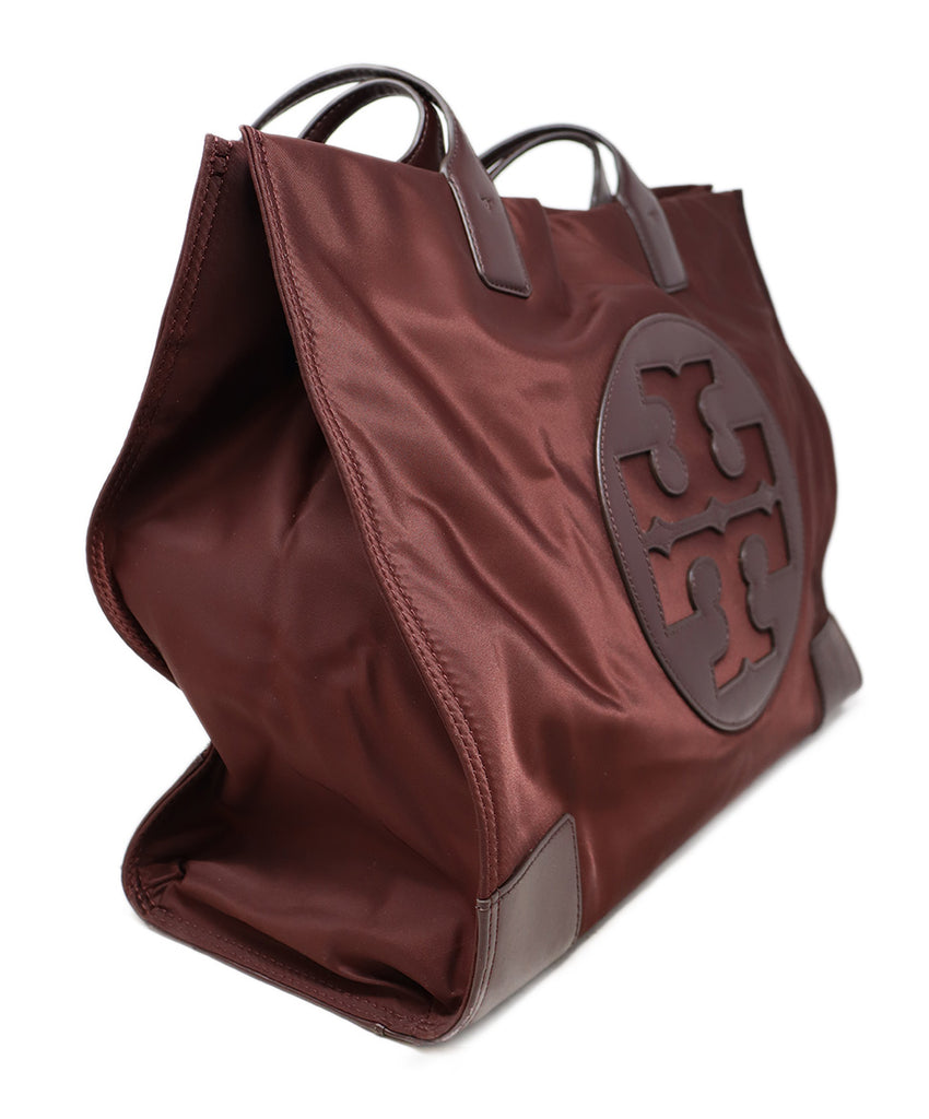Tory Burch Burgundy Nylon & Leather Tote 1