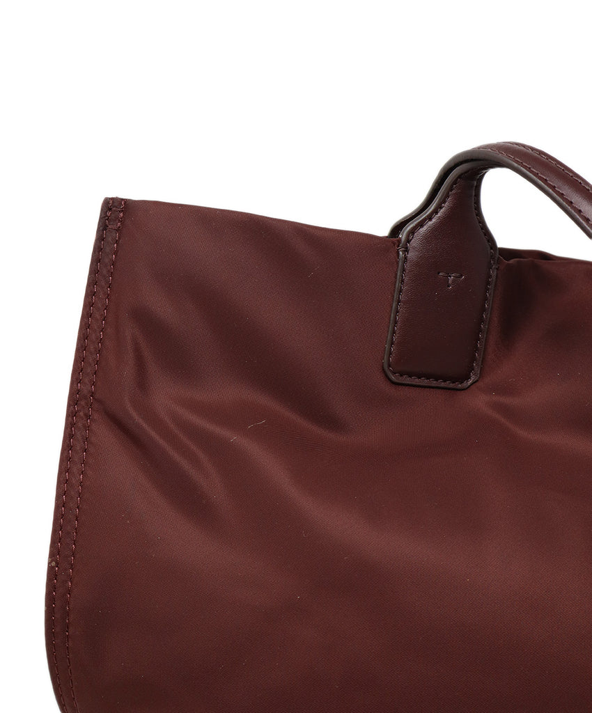 Tory Burch Burgundy Nylon & Leather Tote 8