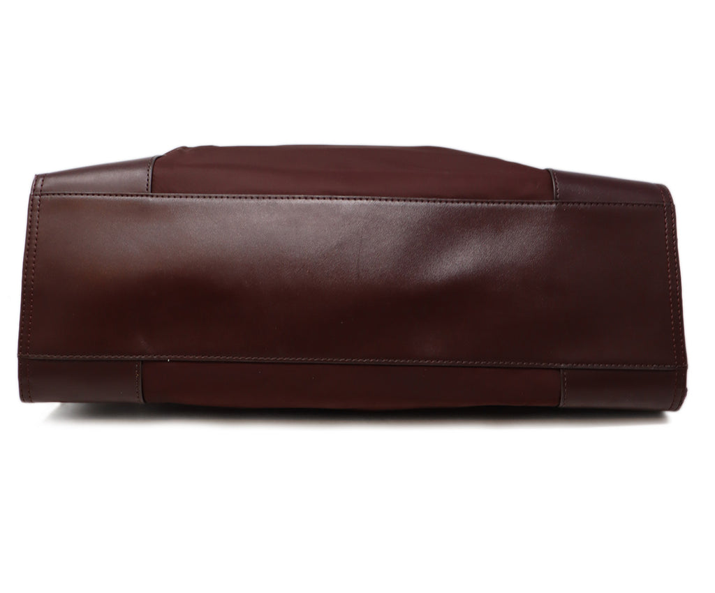 Tory Burch Burgundy Nylon & Leather Tote 3
