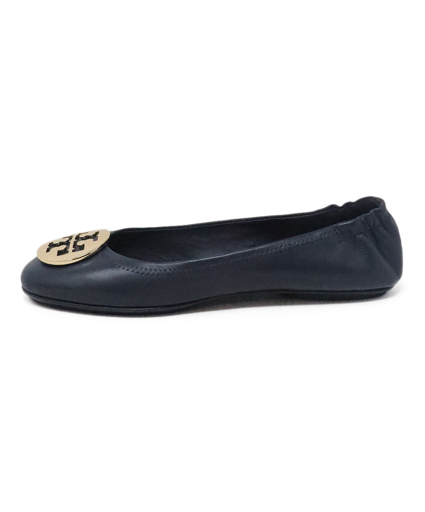 Tory Burch Navy Leather Flats 1