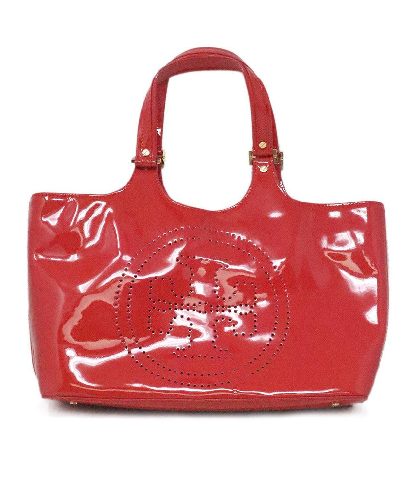 Tory Burch Red Patent Leather Tote 