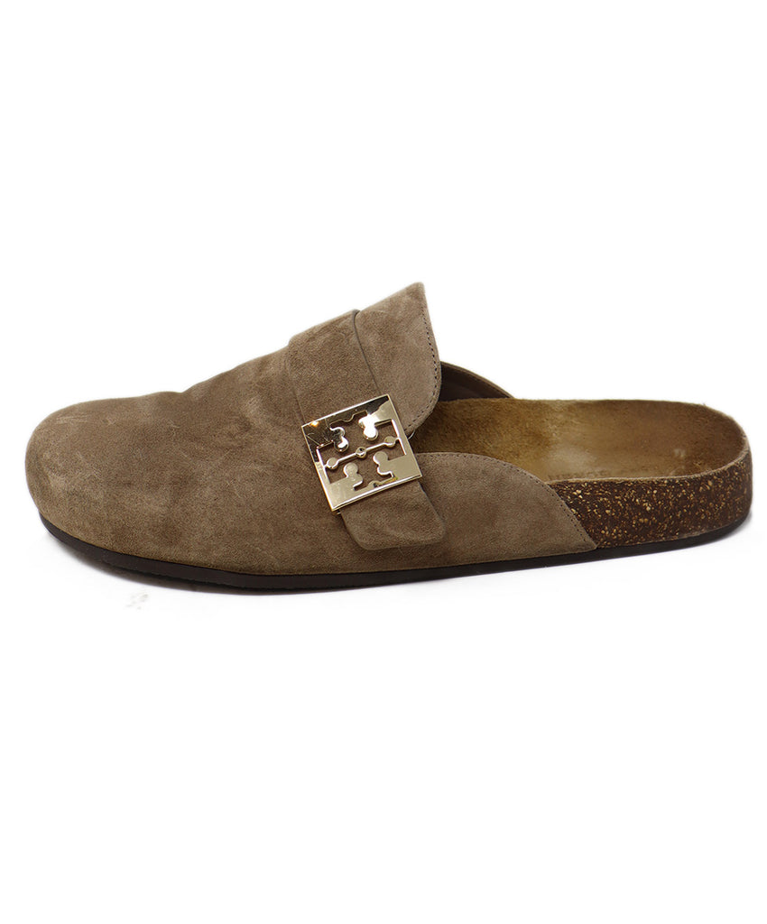 Tory Burch Taupe Suede Clogs 1