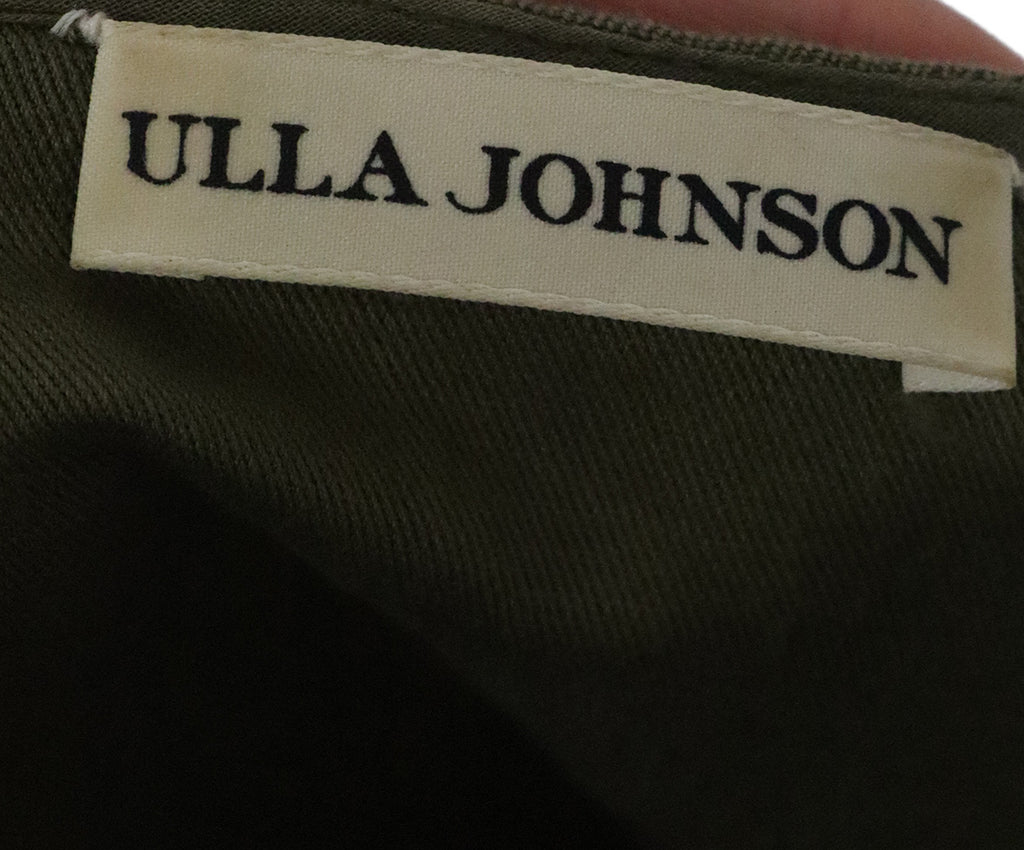 Ulla Johnson Olive Green Cotton Linen Dress 3