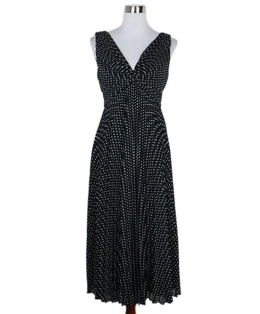 Ungaro B&W Polka Dot Pleated Dress 
