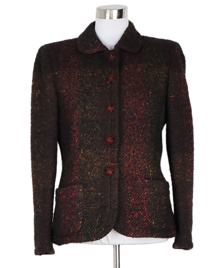 Ungaro Vintage Black Pink & Orange Tweed Blazer 