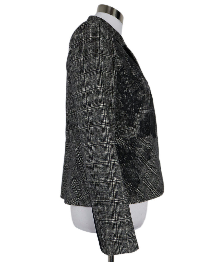 Valentino B&W Plaid Wool Jacket 1