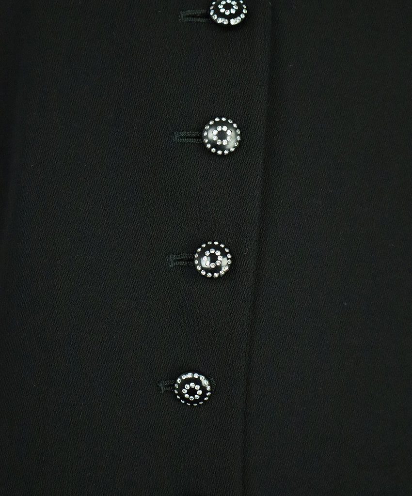 Valentino Vintage Black Wool Crochet & Rhinestone Blazer 6