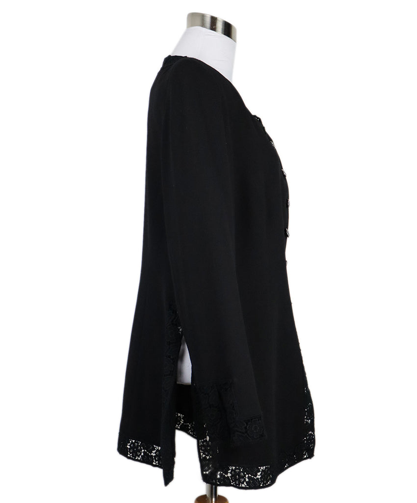 Valentino Vintage Black Wool Crochet & Rhinestone Blazer 1