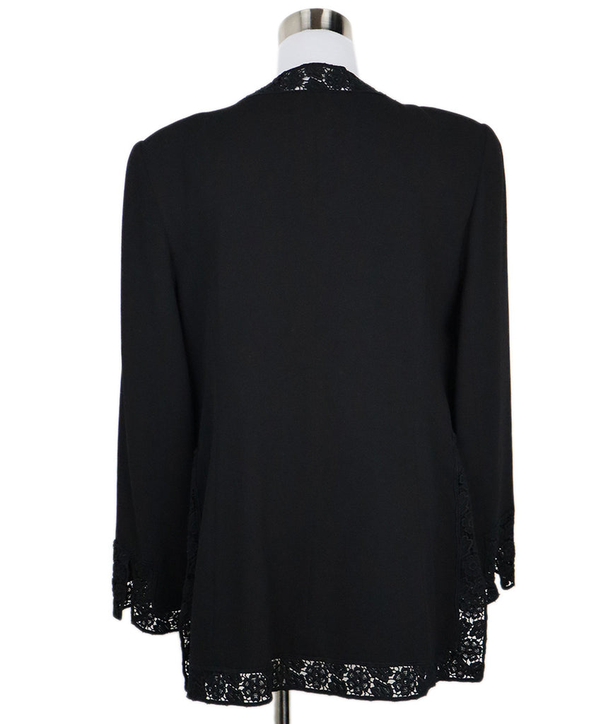 Valentino Vintage Black Wool Crochet & Rhinestone Blazer 2