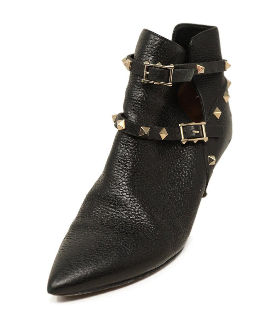 Valentino Black Leather Studded Booties sz 6.5 - Michael's Consignment NYC