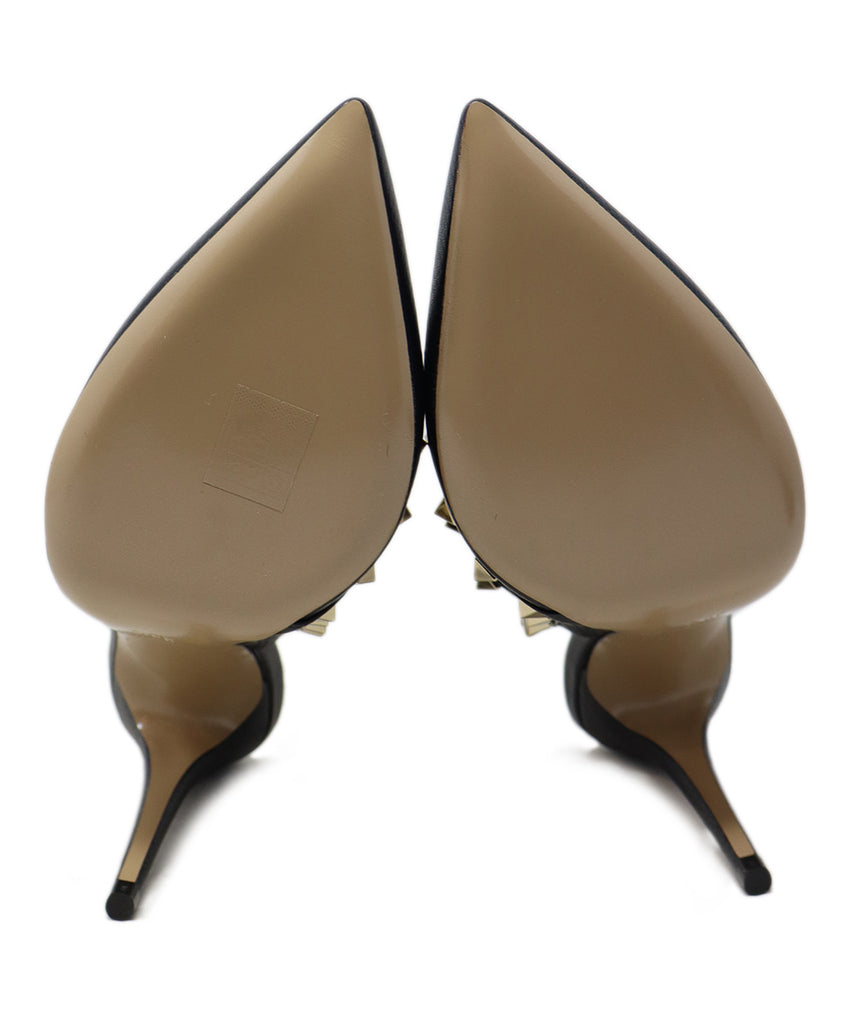 Valentino Black Leather Gold Grommets Shoes 4
