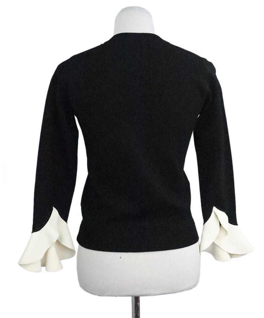 Valentino Black & White Ruffle Sleeve Sweater sz 2 - Michael's Consignment NYC