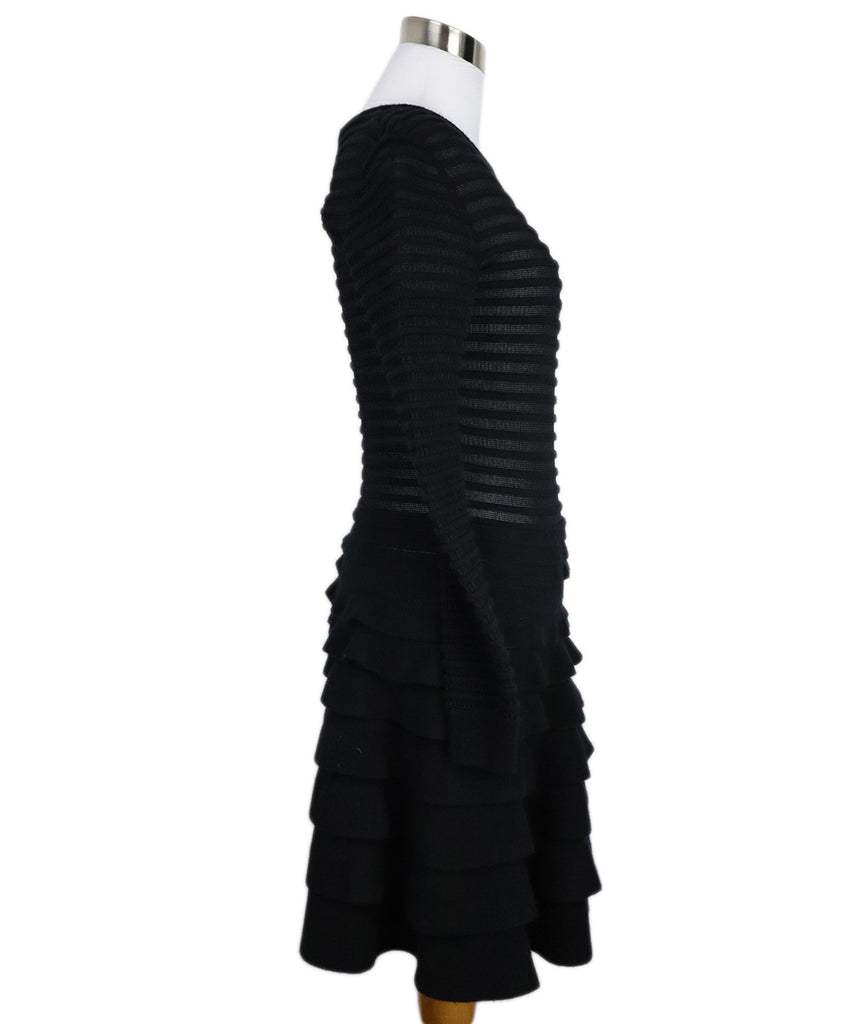 Valentino Black Wool & Cashmere Ruffle Dress 1