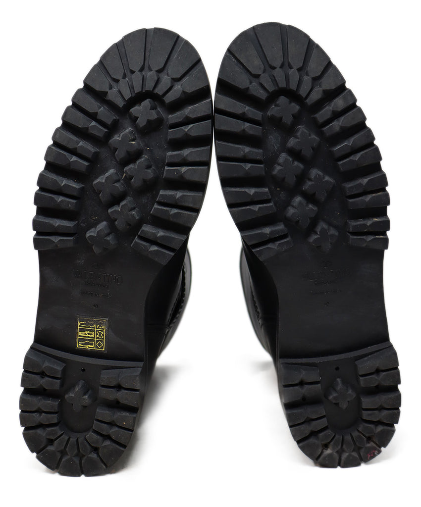 Valentino Black Leather Studded Booties 4