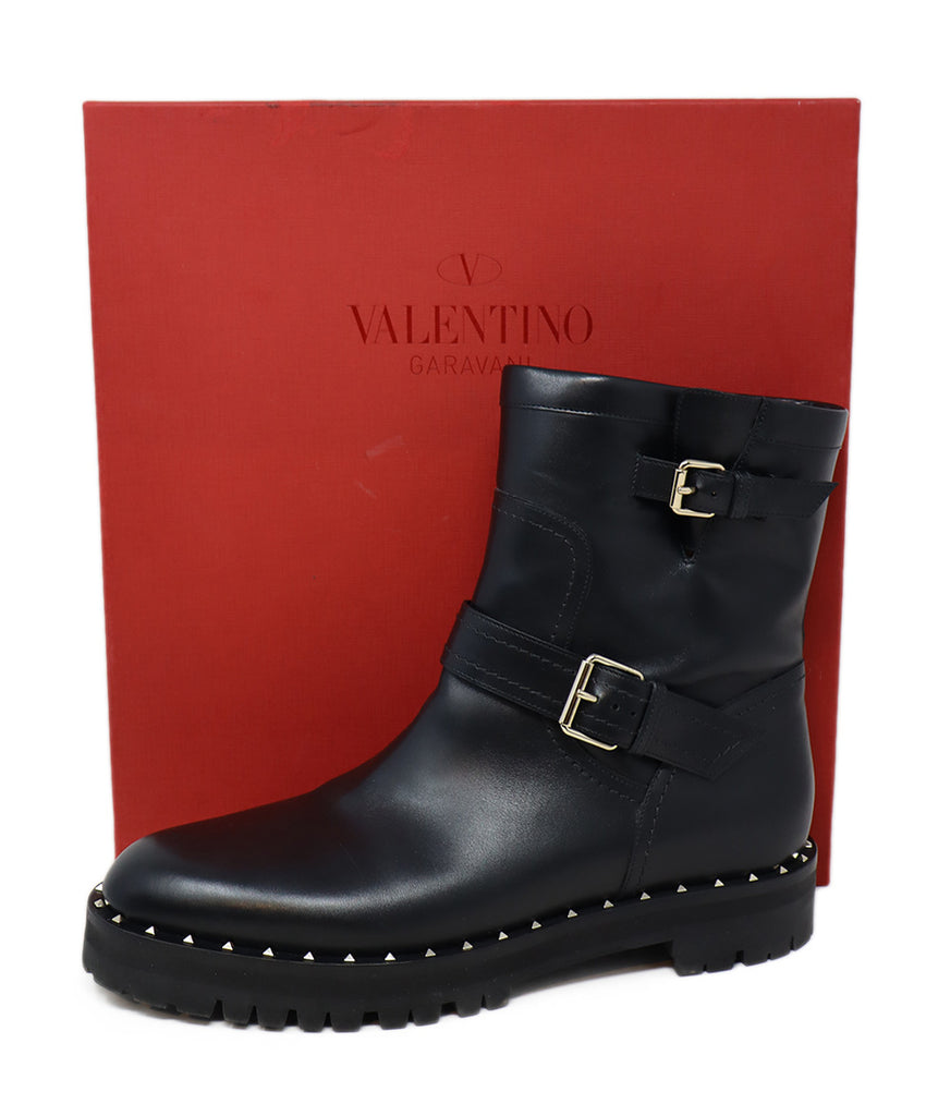 Valentino Black Leather Studded Booties 5